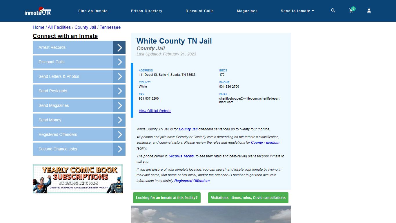 White County TN Jail - Inmate Locator - Sparta, TN